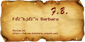 Fábján Barbara névjegykártya